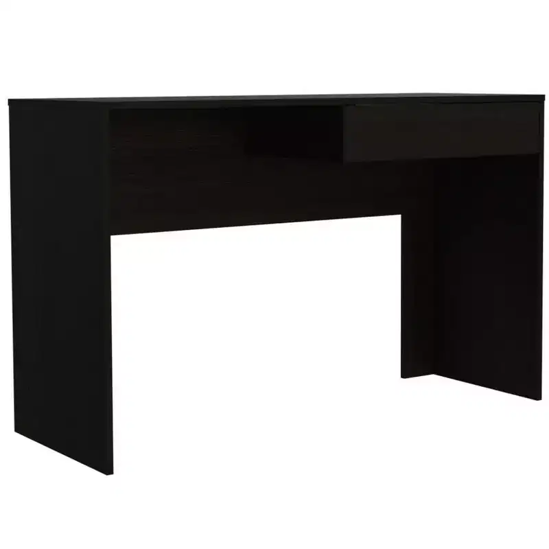 Black Engineered Wood Tampa Computer Writing Desk with 2 Drawers