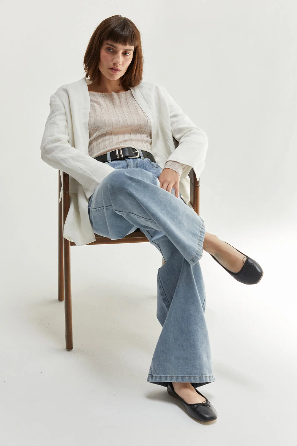 Long Sleeve Semi-Sheer Ribbed Knit Boat Neck Top