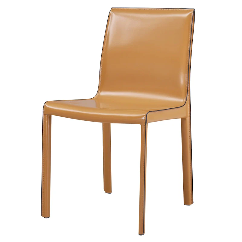 Recycled Leather Dining Chair Set of 2 | Eco-Friendly Modern Chair