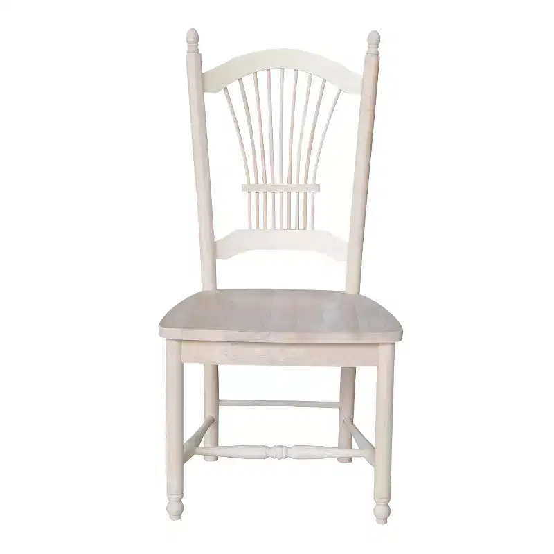 International Concepts Set Of 2 Sheafback Chair Unfinished: Hardwood Frame, Farmhouse Style, 225 lbs Capacity