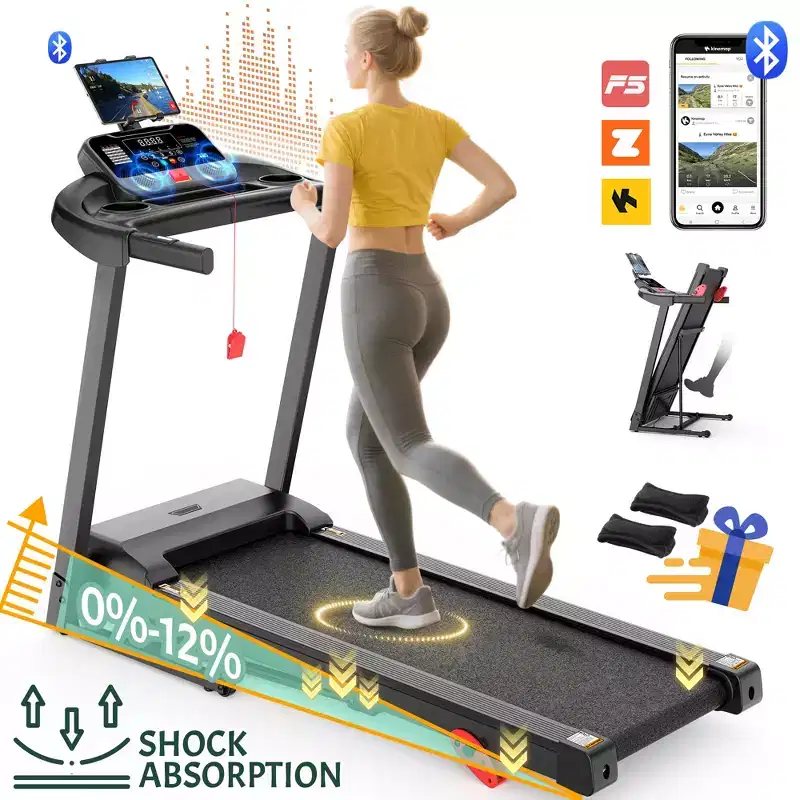 Treadmill on Sale,Treadmills Clearance,0.6-7.5MPH, 64+3+3+1 Programs, Quiet Brushless Motor, Bluetooth App  Compact Running Machine for Home