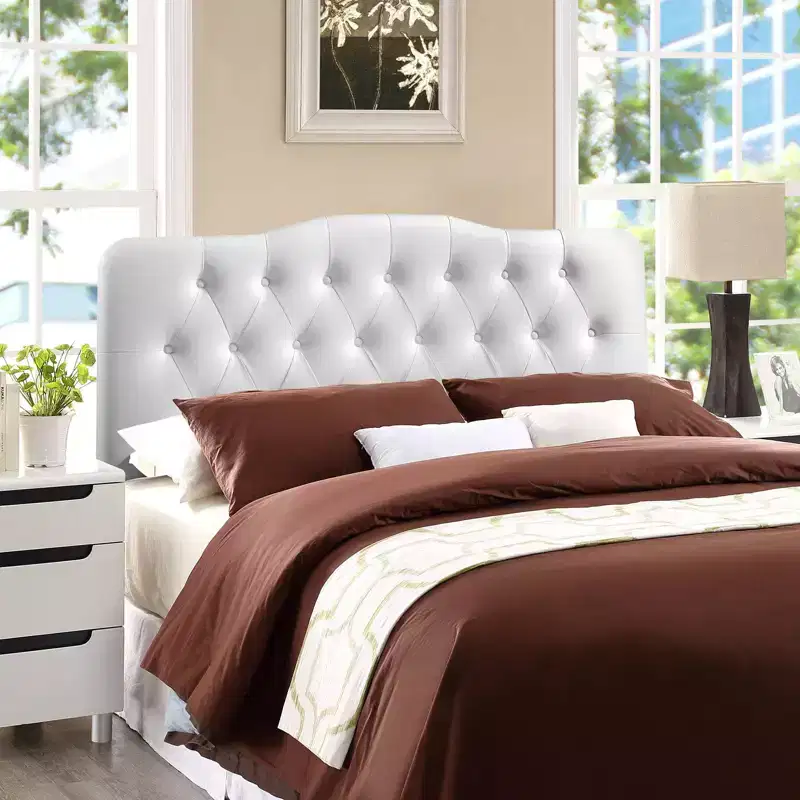 Annabel Upholstered Vinyl Headboard White - Modway