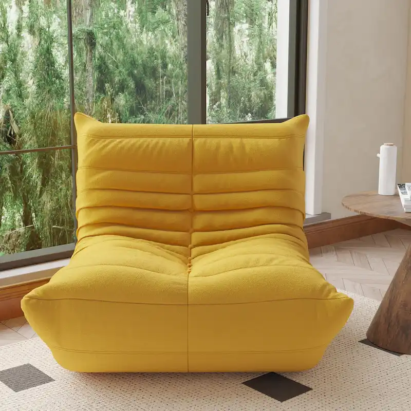 Fireside Chair Single Sofa Teddy Fabric Bean Bag Chair