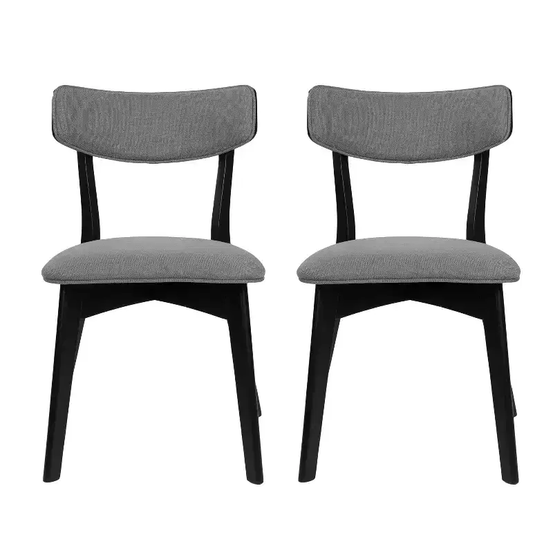 Crystal Mid Century Modern Fabric Upholstered Dining Chairs