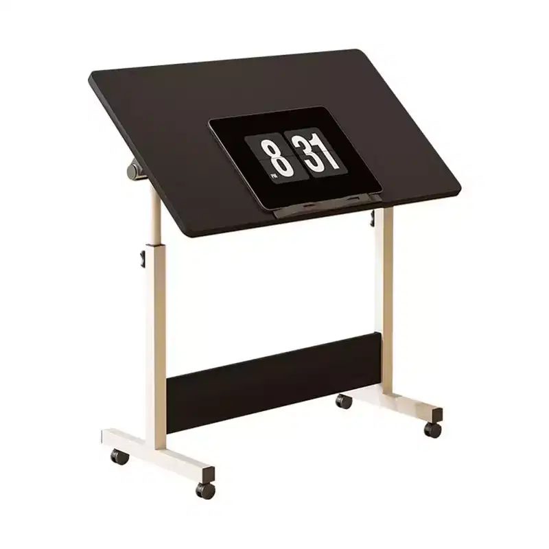 Adjustable Standing Desk (80x40cm, 65-87cm Height) – Mobile & Foldable Computer Desk with Wheels for Home Office