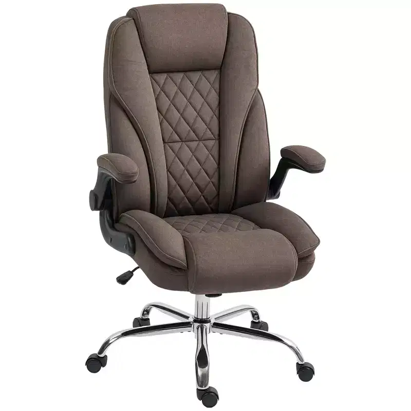 Executive Office Chair with Flip-Up Armrests, Adjustable Height & Swivel Wheels, 300 lbs