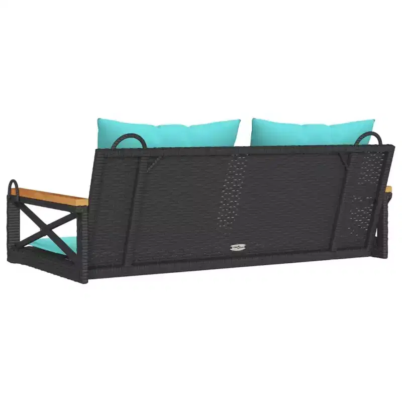 vidaXL Patio Swing Bench Black, Blue