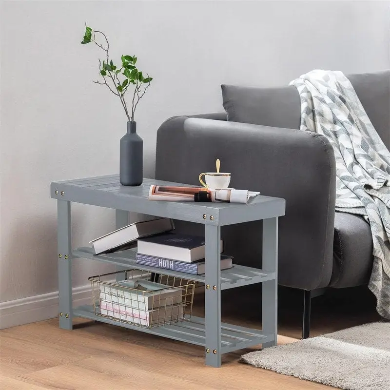 3-Tier Shoe Rack Bench - 11D x 27.6W x 17.7H
