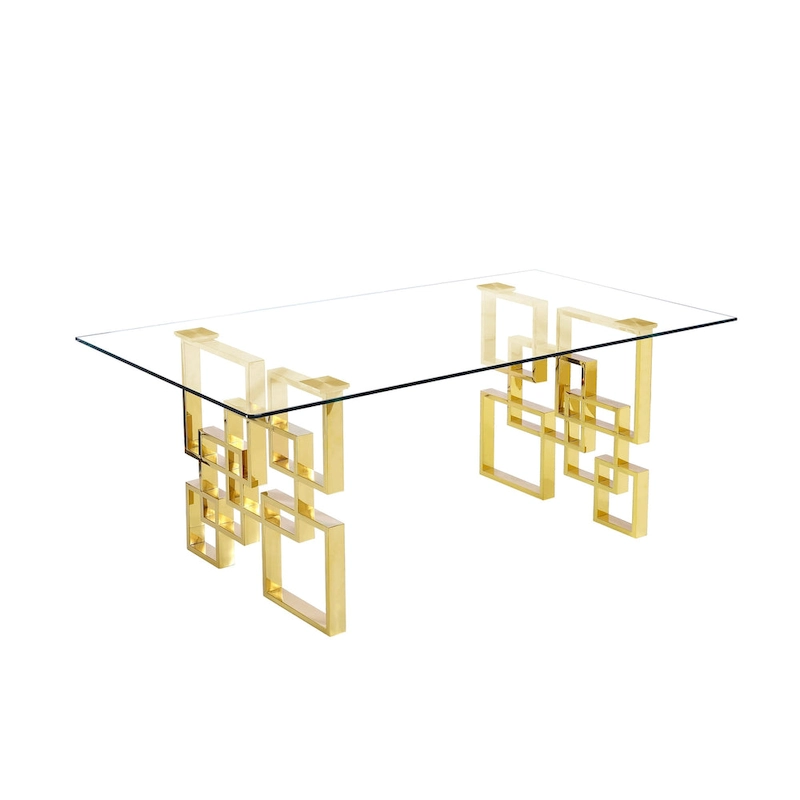 Best Quality Furniture Tempered Glass Dining Table Stainless Steel