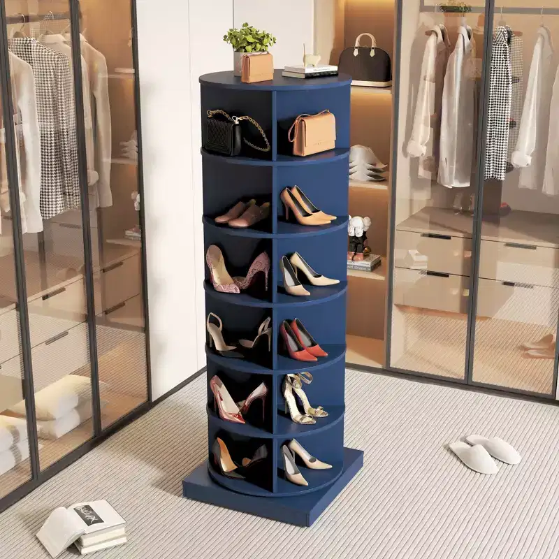 Okak Shoe Cabinet, Display Cabinet with 360 Rotating 6 Shelves,Cabinet for Living Room, Entryway, Hallway