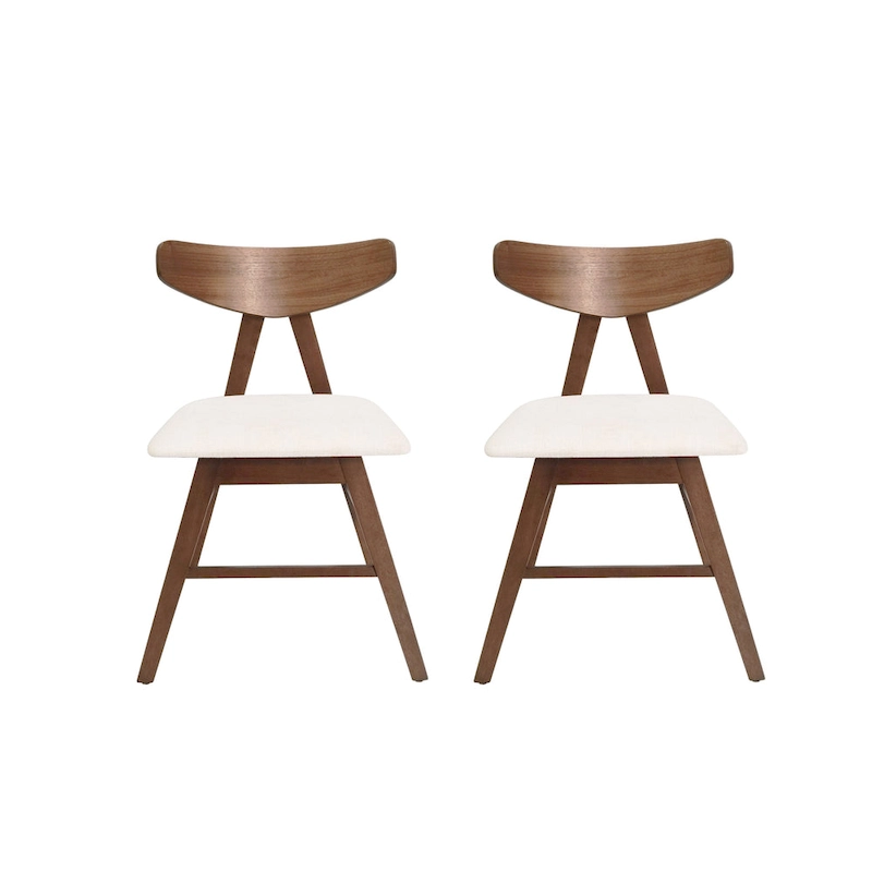 Stocker Fabric and Rubberwood Dining Chairs (Set of 2) by Christopher Knight Home
