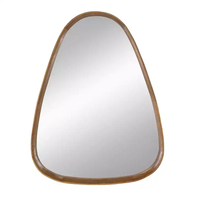 Naveen 37.5 Oblong Oval Modern Wall Mirror with Pine Wood Frame