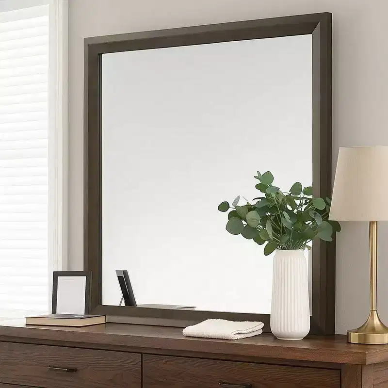 Wood Dresser Mirror with Beveled Glass 44