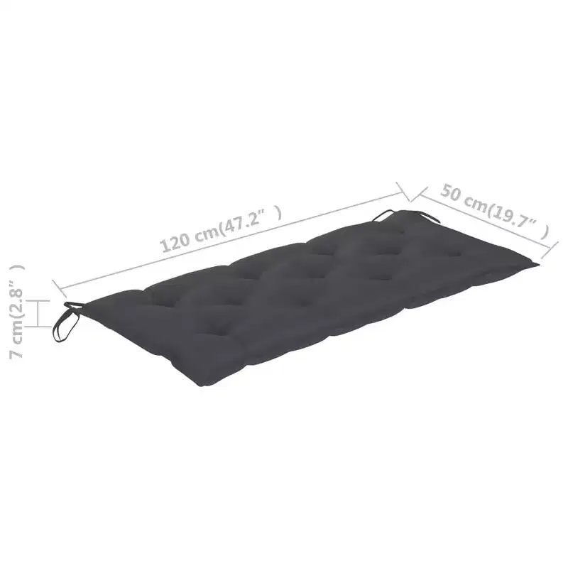 Garden Bench Light brown, Anthracite cushion