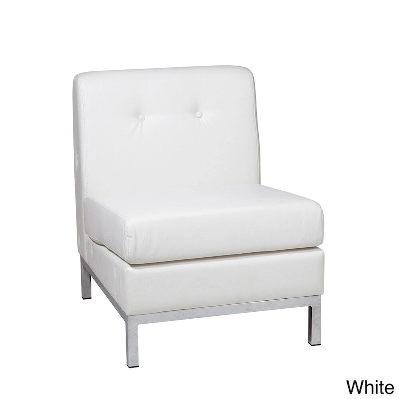 Wall Street Faux Leather Armless Chair