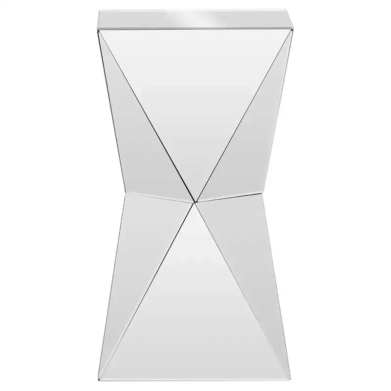 Rebecca Contemporary Multi-Faceted Mirrored Side Table - Baxton Studio