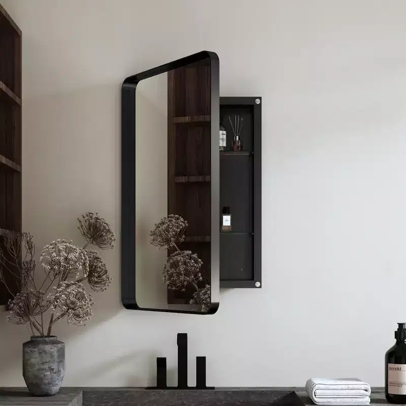 20 in. Modern Medicine Cabinet with Mirror and Tempered Glass Adjustable Shelves