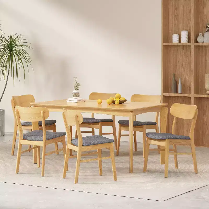 Christopher Knight Home Ballantrae Wood and Fabric 7 Piece Dining Set
