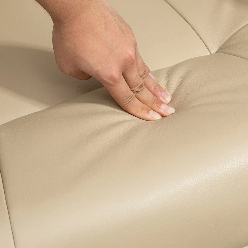 Manual Recliner Chair with Swivel Wood Base and Footrest