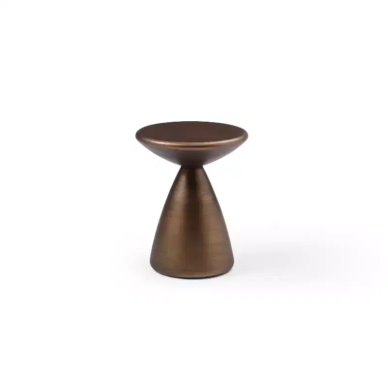 25 in.H Brown Color Round Metal Table Top End Table 1-piece