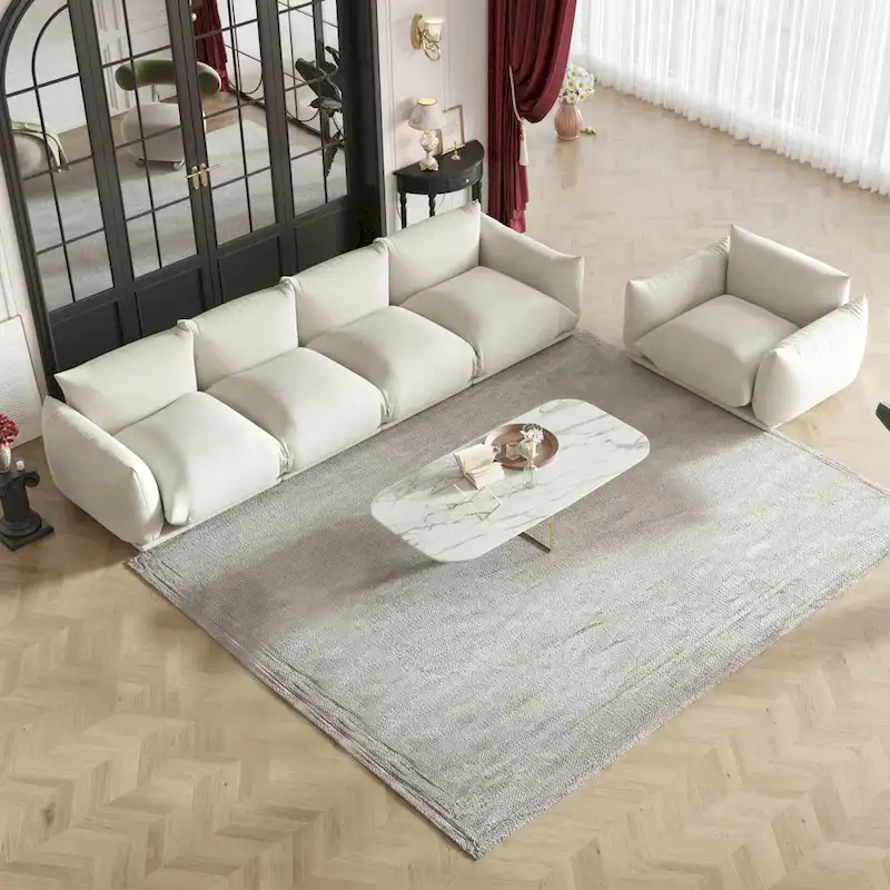 Modular Upholstered Sectional Sofas Chenille Fabric Lounge Counches