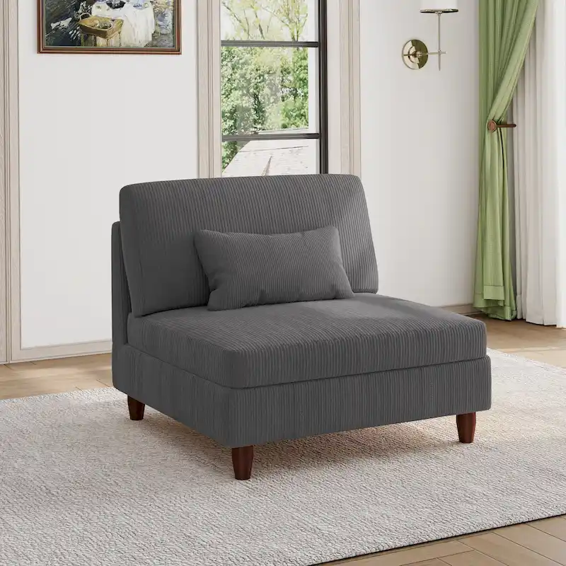 Corduroy Armless Chair