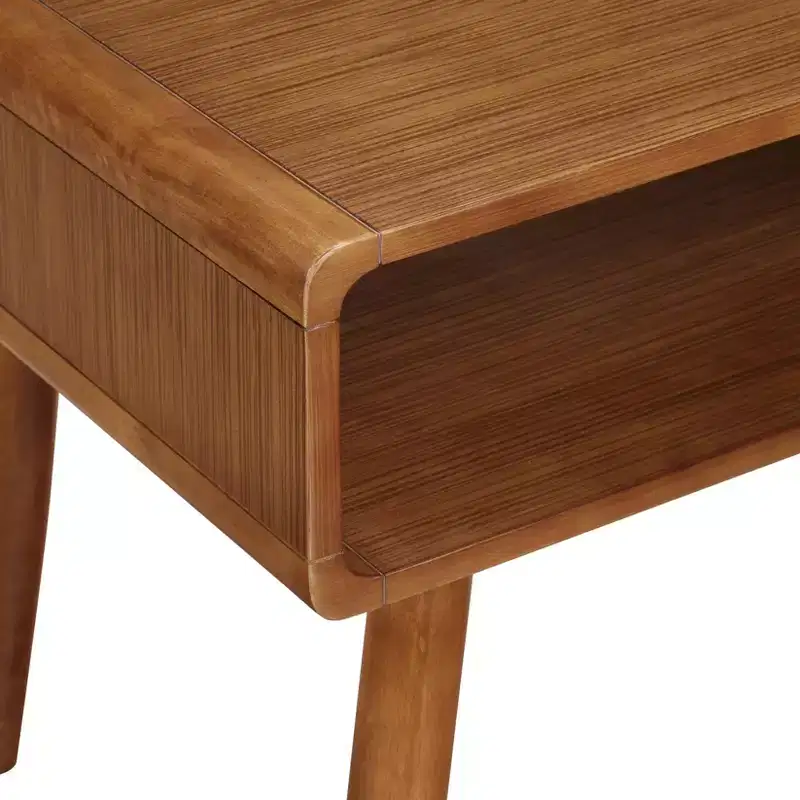 Alborg Accent Table Brown - Boraam Industries: Mid-Century Modern, Hardwood, Metal Hardware, Shelf Storage
