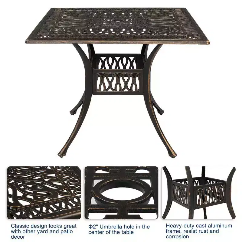 Karl Home Square Metal Outdoor Dining Table