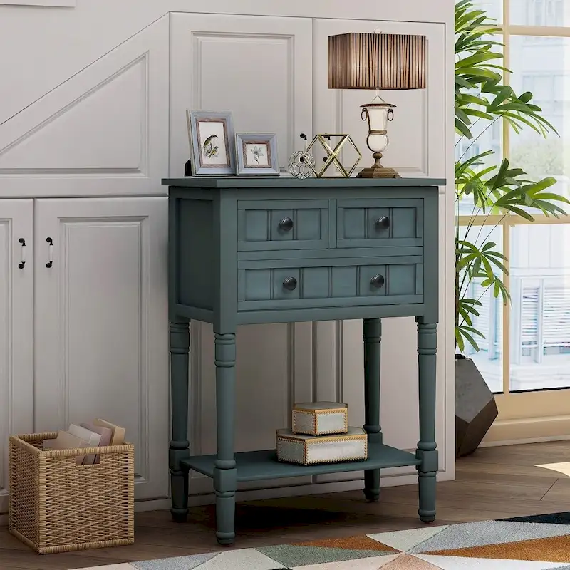 Copper Grove Colby 3-drawer Console Table with Bottom Shelf