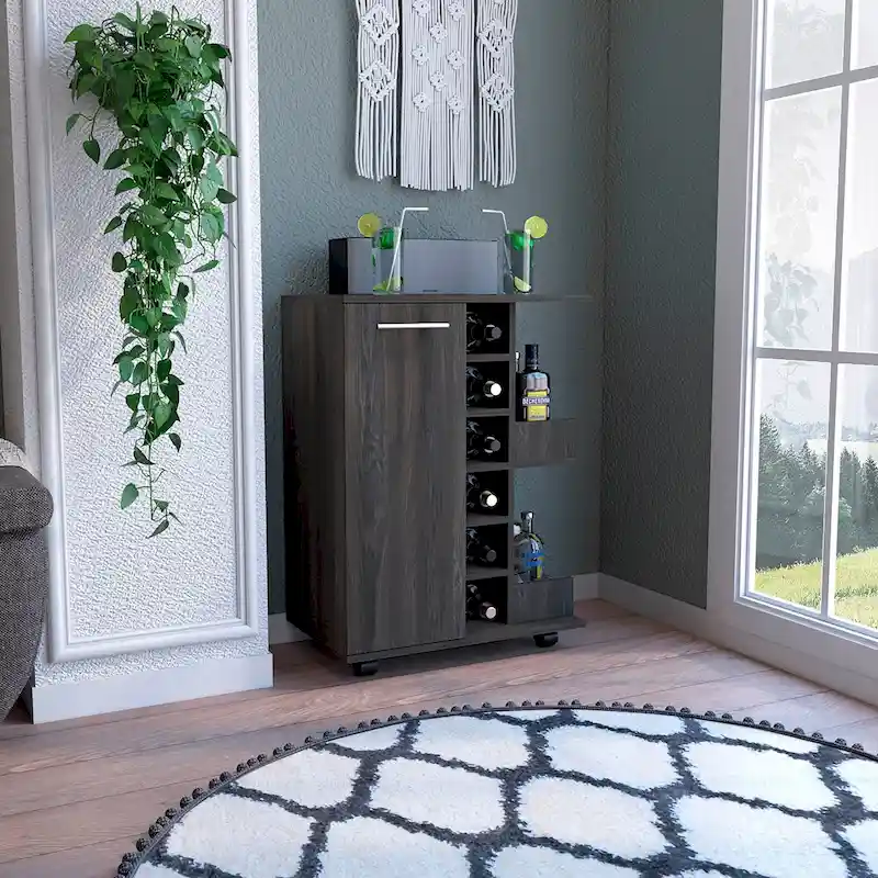 Bar Cart Wells, Four Casters for Kitchen, Party and Living Room