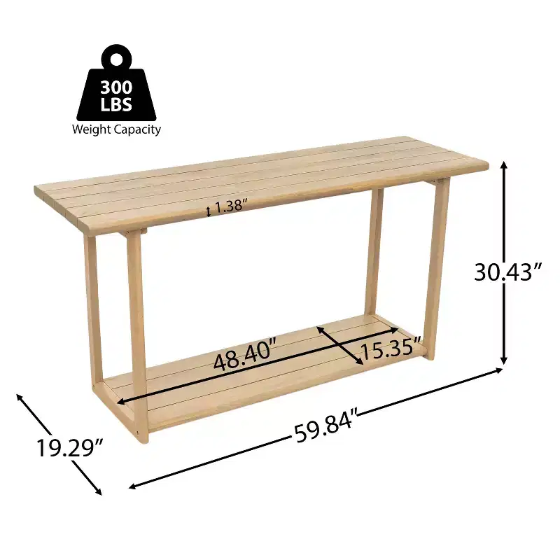Acacia Wood Rectangular Console Table 60