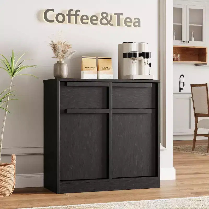 62.4 Sideboard Buffet - 4-Drawer Storage Cabinet for Kitchen, Dining Room & Living Room