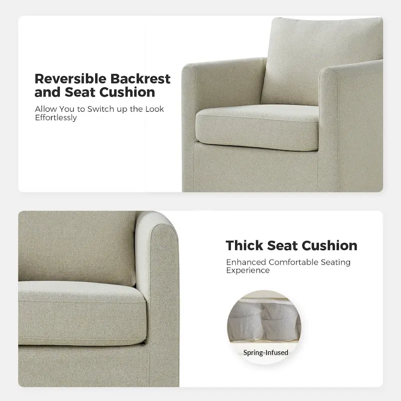 Erkenbald Modern 360-Degree Swivel Chair with Removable Slipcover Set of 2 by HULALA HOME