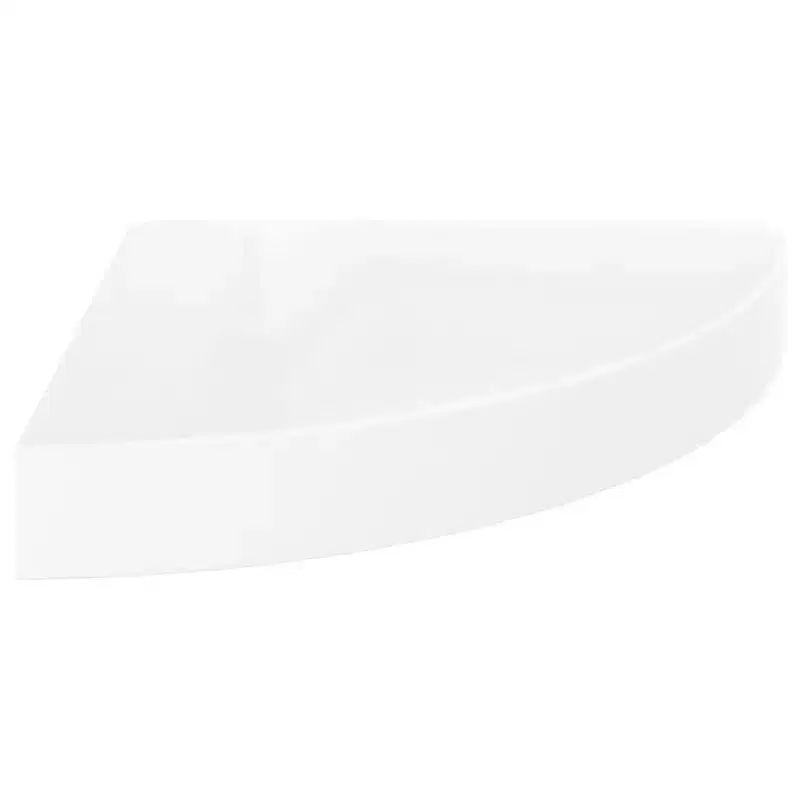 Corner Shelf High gloss white Honeycomb MDF, metal 9.8 in
