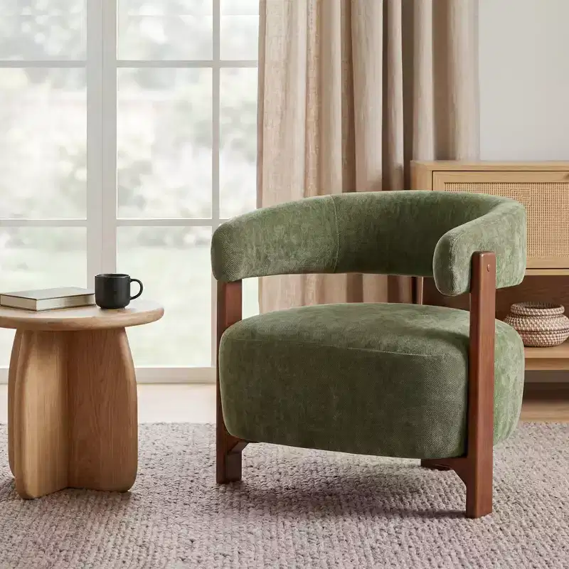 Christopher Knight Home Aubert Modern Rubberwood Upholstered Accent Chair