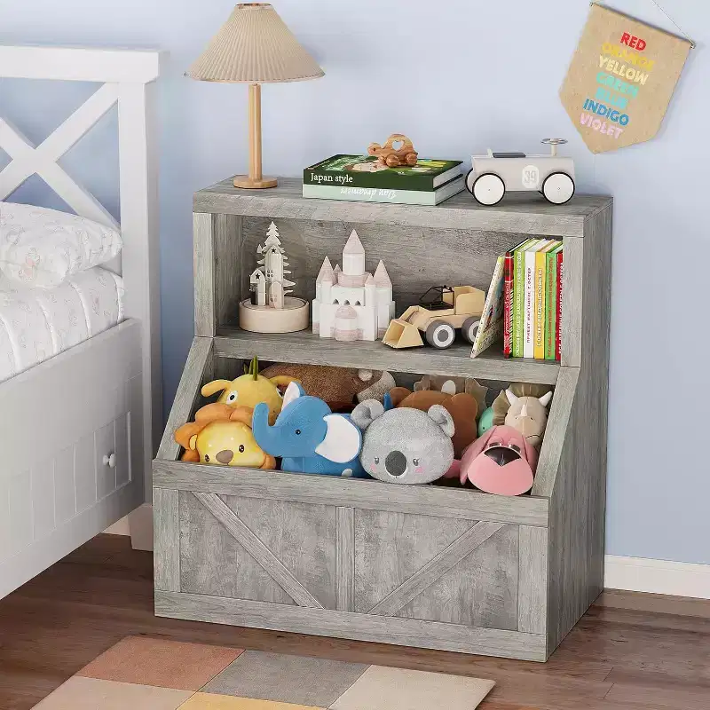 GustoWave Kids Bookshelf, Wooden Toy Storage Organizer, Toddler Bookcases Fit for Playroom, Children's Room, Bedroom, Nursery School