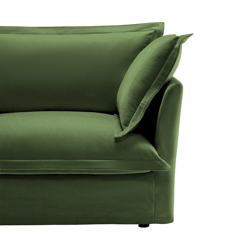 120 Chenille L-Shaped Sectional with Convertible Ottoman & 2 Pillows and 3-Seater Cloud Couch
