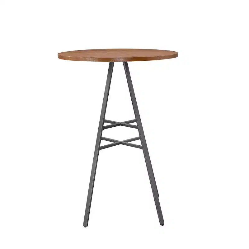 Round Pub Table - Slate Grey with Golden Oak Top