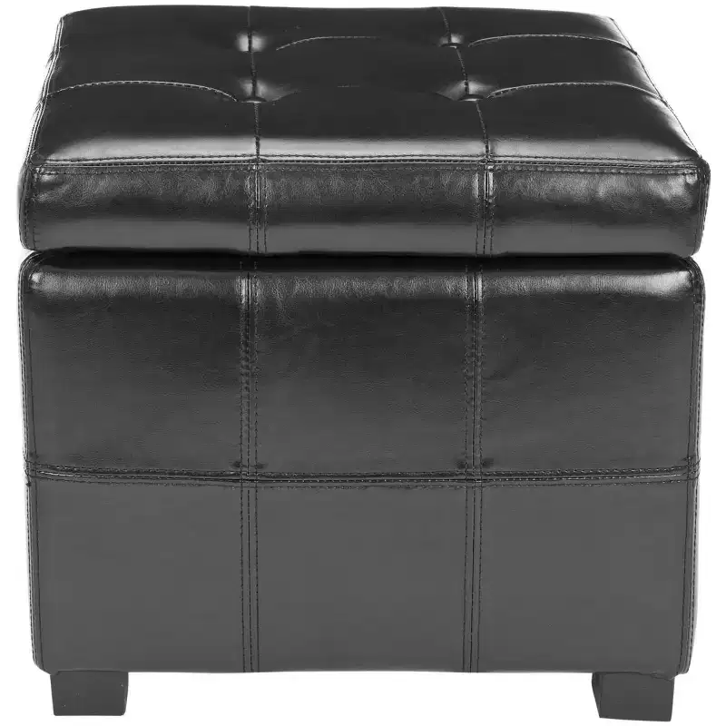 Maiden Square Tufted Storage Ottoman - HUD8231 - Safavieh Couture