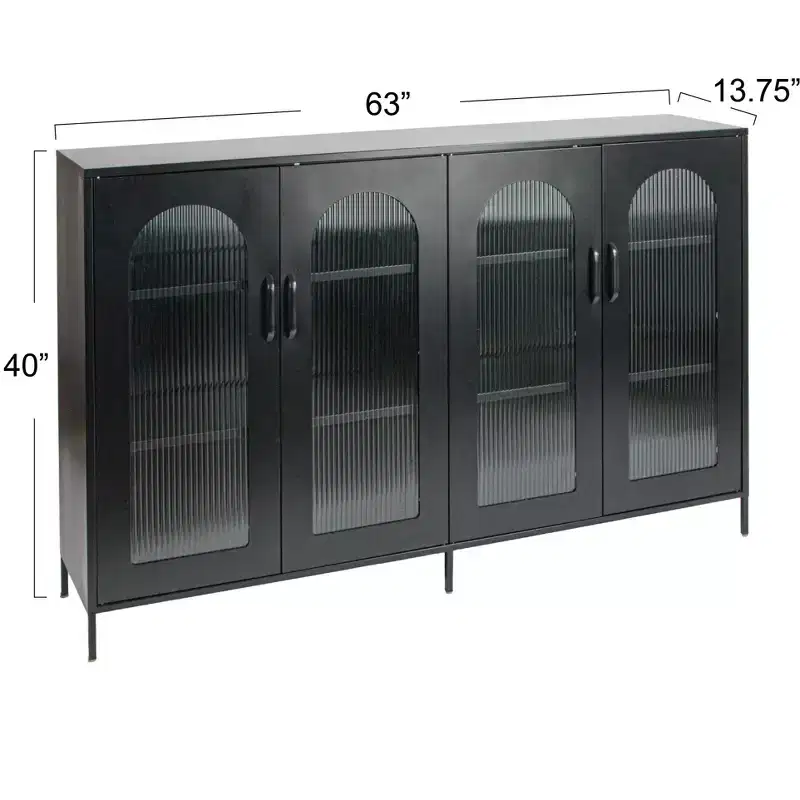 Sideboard Cabinet with Storage, Black