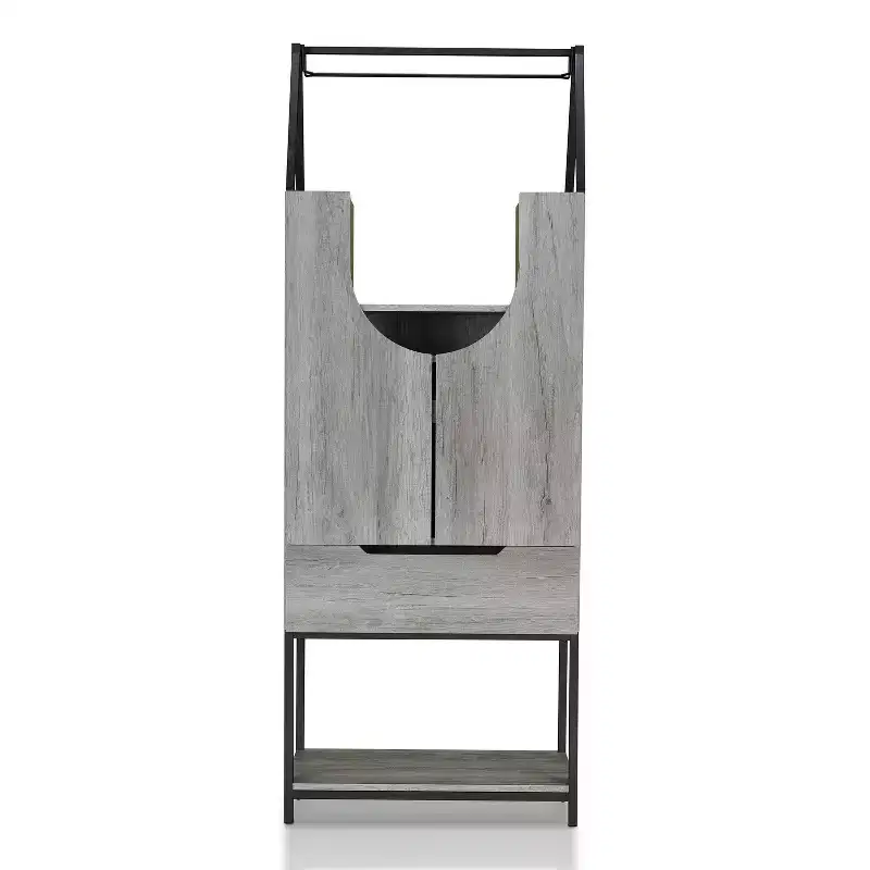 24/7 Shop At Home Meluse Multi Storage Wine Cabinet Vintage Gray