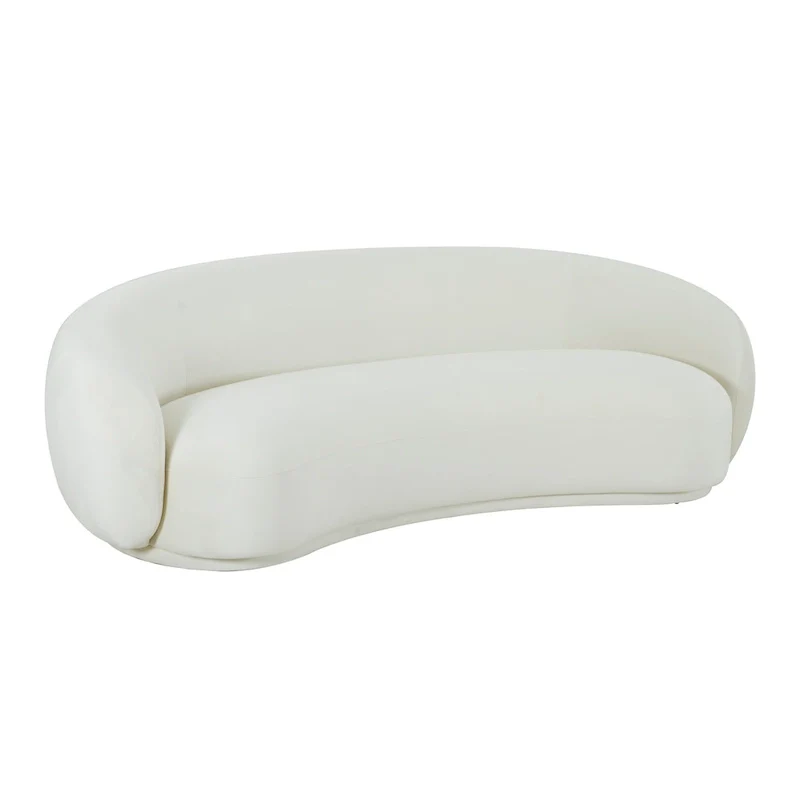 Curved Velvet Upholstered Sofa