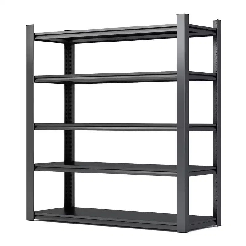 72H 5 Tier Metal Shelves for Storage Garage Shelving, Adjustable Garage Shelf Industrial Shelving Unit Storage Utility Rack