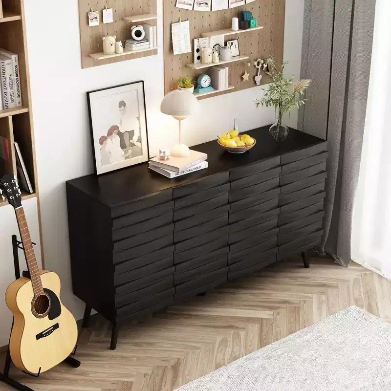 White Textured-Door Side Table with Adjustable Shelves:Nordic-Style Freestanding Storage Cabinet for Living Room & Entryway