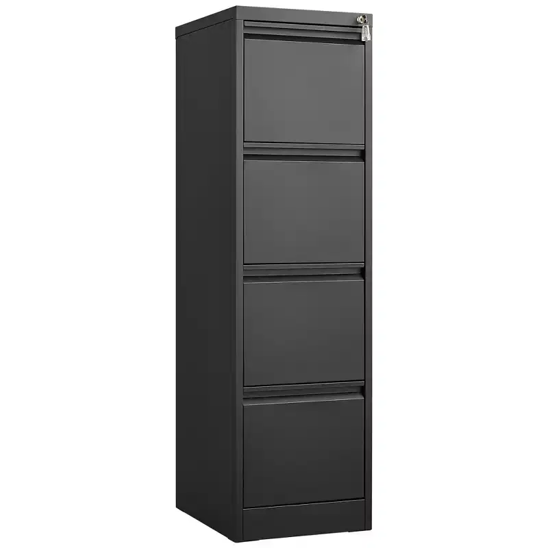 4 Drawer Vertical File Cabinet with Lock, Lockable Metal Storage Cabinet