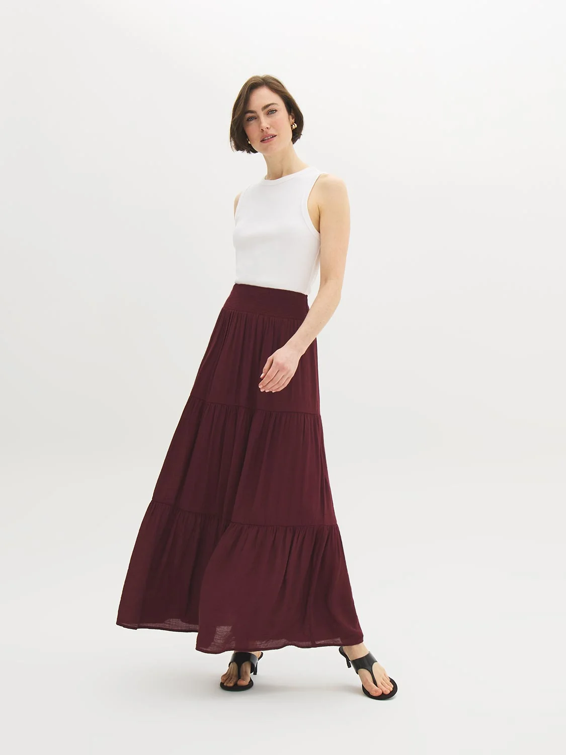 Tiered Smocked Maxi Skirt