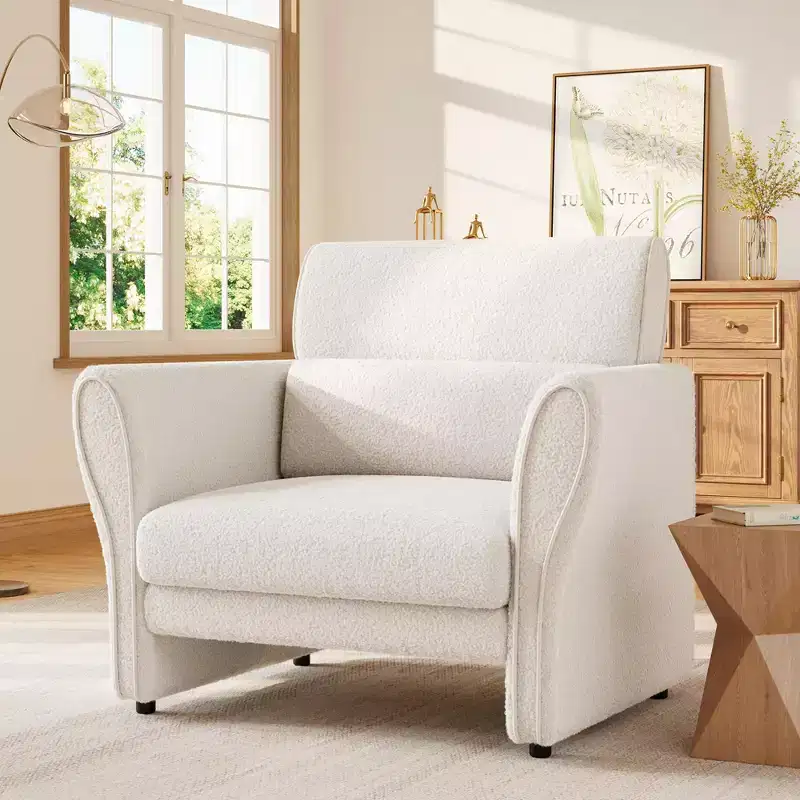 COZONY Modern Sofa Couch for Living Room  Upholstered Sofa with High Backrest, Removable Lumbar Pillows, Easy Assembly