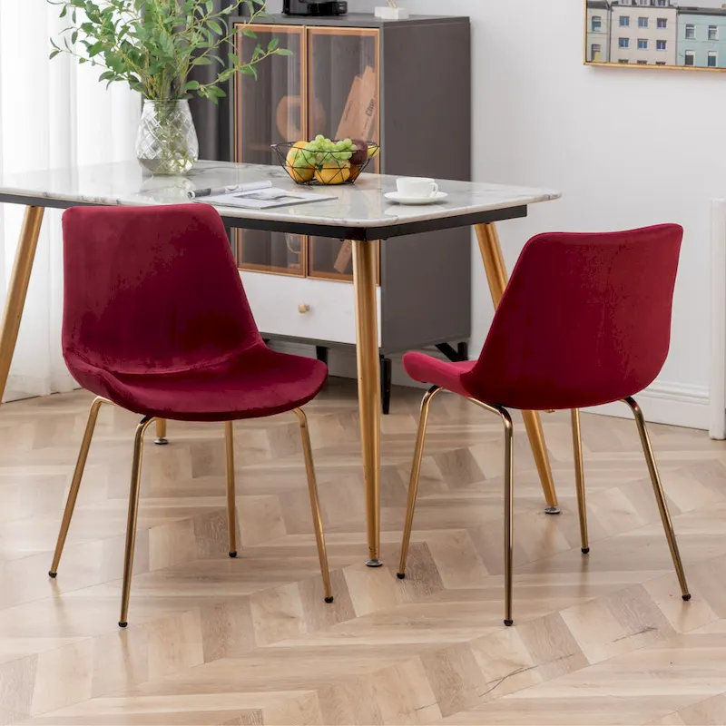 Roundhill Furniture Aufurr Modern Velvet Dining Chair (Set of 2)