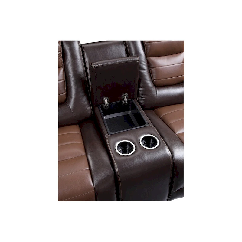 Grete Brown Premium Faux Leather Living Room Set