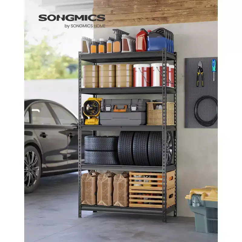 5-Tier Heavy-Duty Steel Shelving Unit with Anti-Tip Kit, 18x36x72in, 2250 lbs Total Capacity